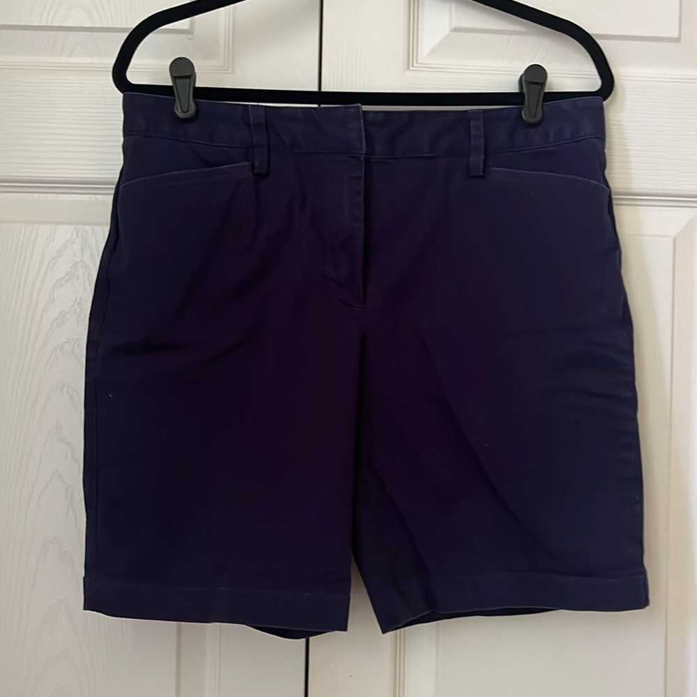 Lands’ End Navy Chino Mid Rise Shorts 10P